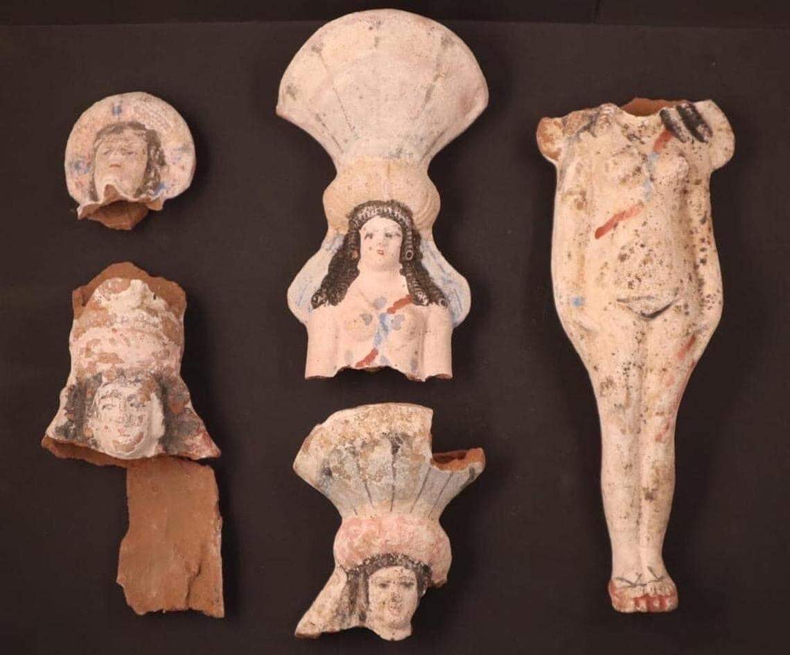 A terracotta statue depicting the Greek goddess Aphrodite was unearthed at the site.