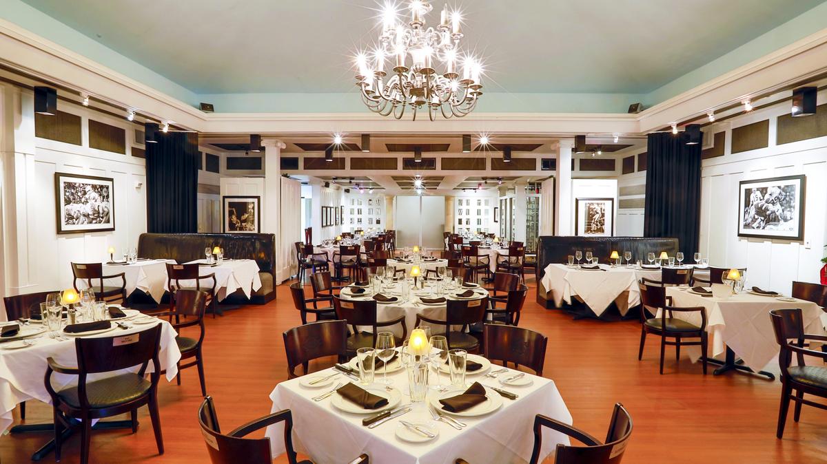 The dining area at Shula’s Steak House, which is celebrating 30 years in business, in Miami Lakes, Florida, on Tuesday, December 17, 2019.