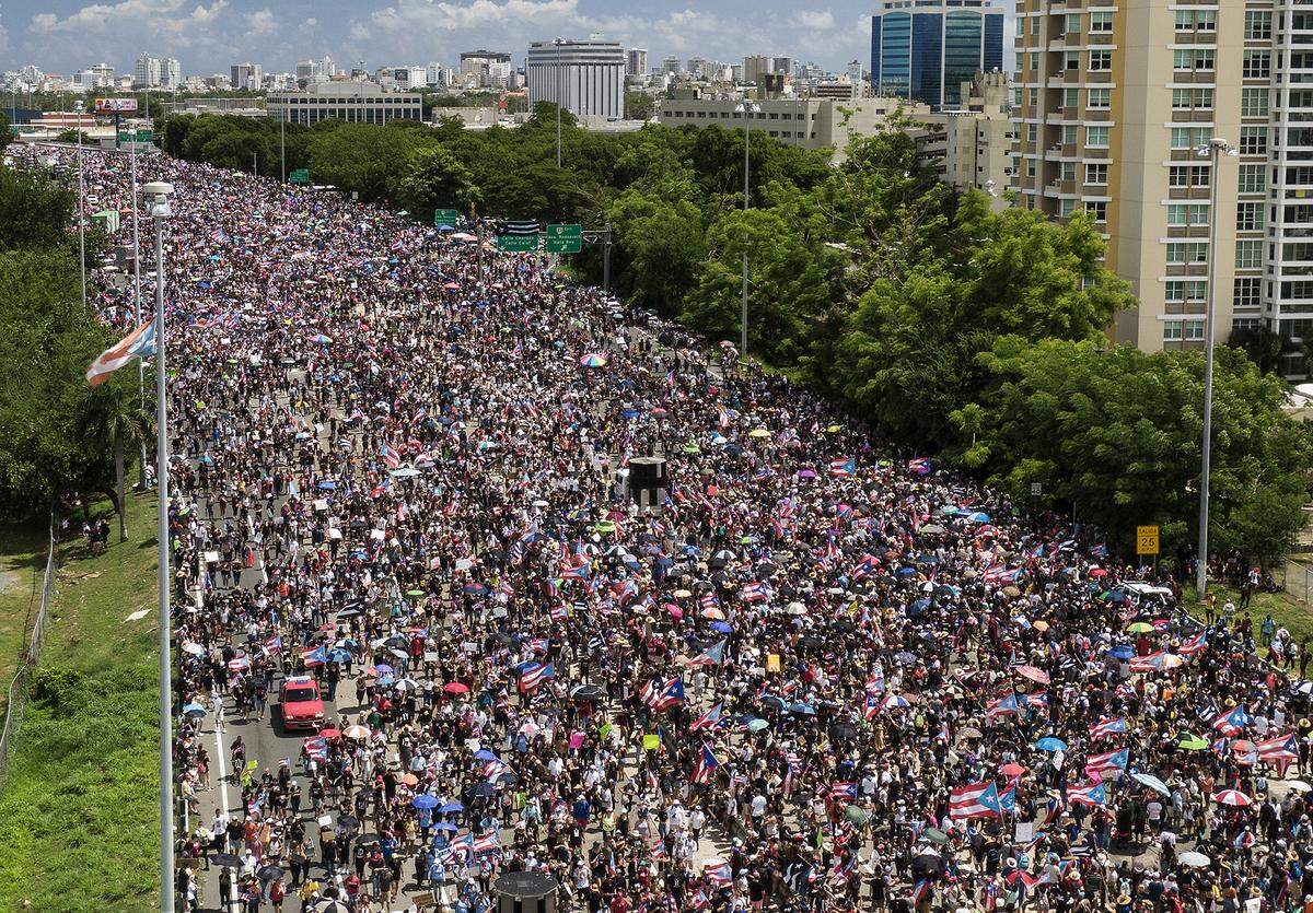 Thousands of Puerto Ricans marching on Las Américas expressway call for Puerto Rico’s Gov. Ricardo “Ricky” Rosselló to resign following the leak of private chats. The massive march was Monday, July 22, 2019.