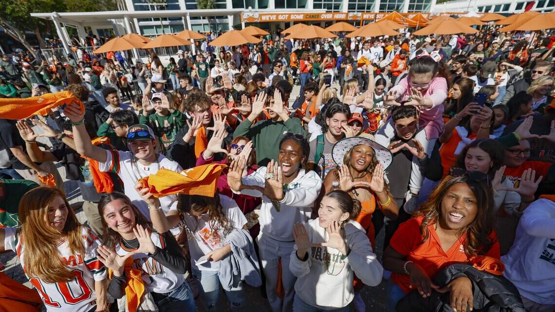 These Miami fans are ready. See what they did on the UM campus
