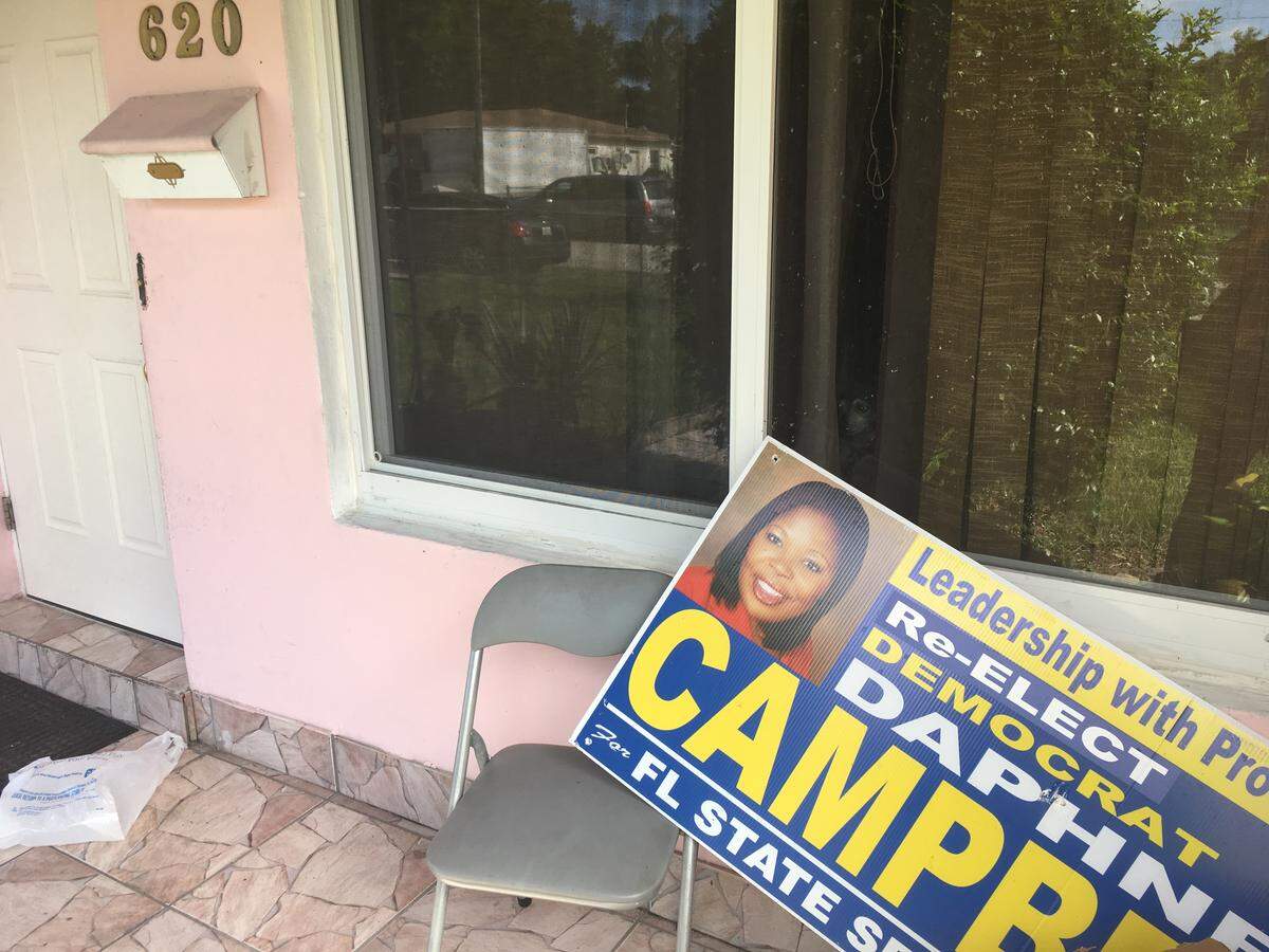 Daphne Campbell switched her voter registration last month to this home in North Miami Beach.