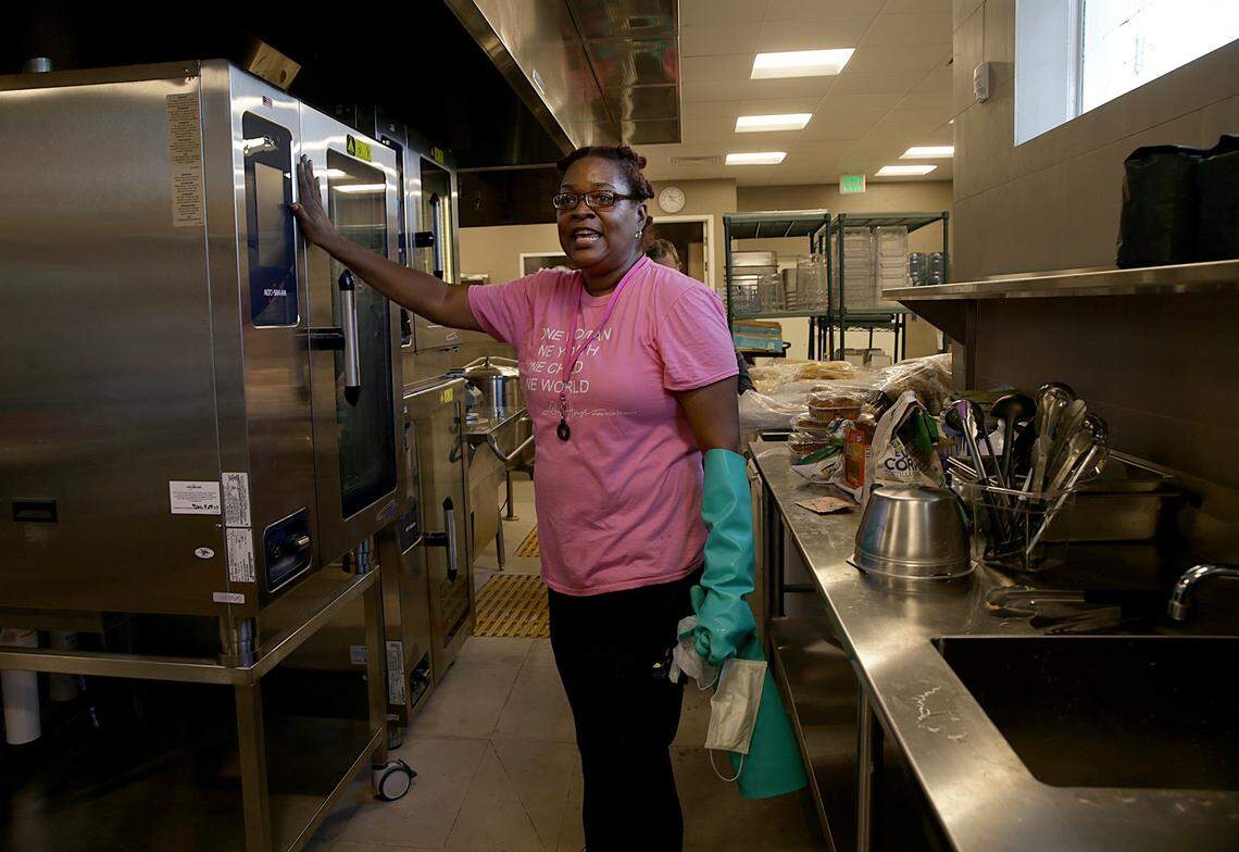 Belinda Painson, culinary director talks about the food menus and top-of-the line kitchen equipment at the new Lotus House shelter for homeless women and children in Overtown.
