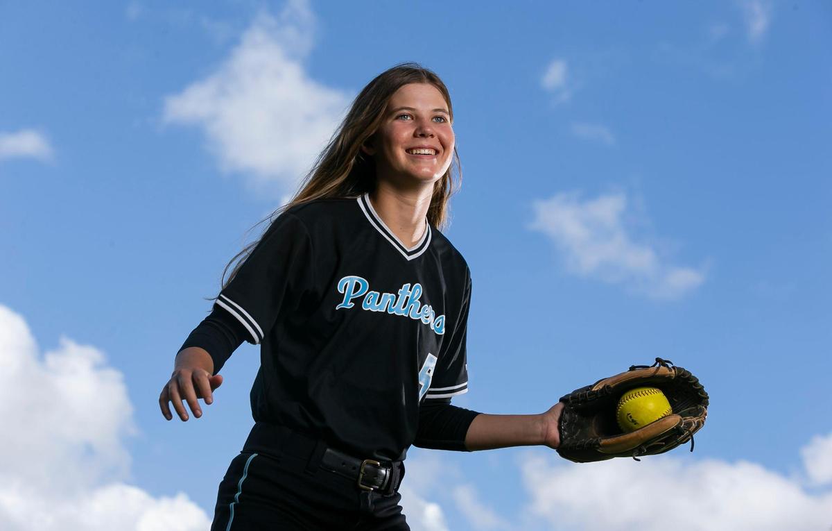 Dade Softball Player of the Year Sophia Wylie, from Miami Palmetto Senior High School, is photographed at A.D. Barnes Park in Miami, Florida on Monday, May 23, 2022.