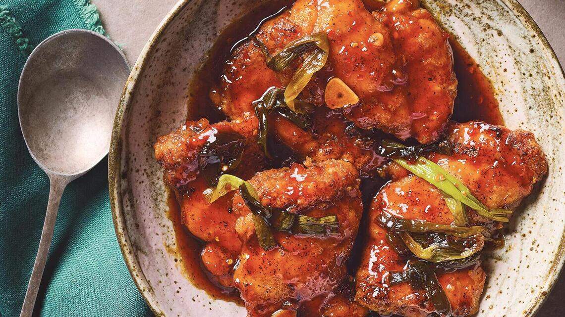 Ginger adds warmth to these honey-ginger chicken thighs
