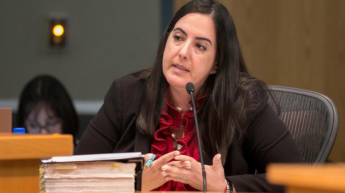 Miami City Attorney Victoria Méndez gives an opinion at the commission meeting on Tuesday, Aug. 14, 2018.