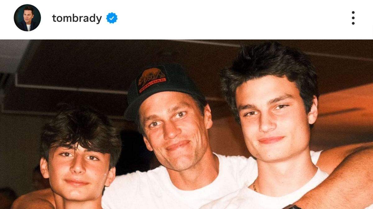 tom brady with two sons benjamin and jack