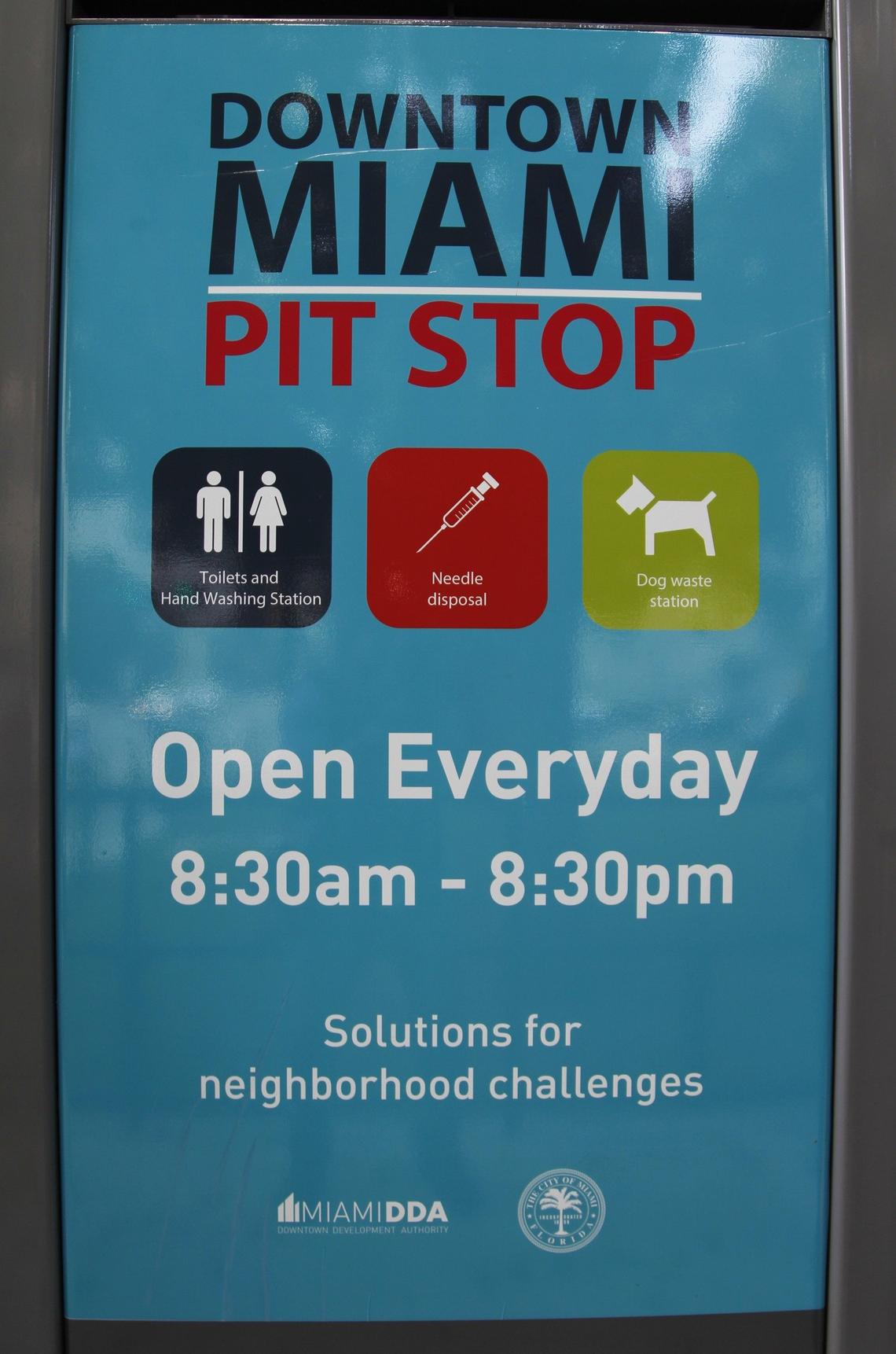 On Wednesday, Sept. 19, 2018, Miami opened the first-of-its-kind downtown public restroom near the entrance to Miami-Dade Main Library.  The restroom will be operated by former members of the homeless community as a source of gainful employment.