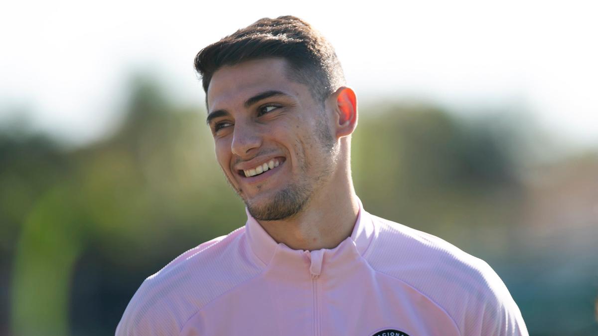 El delantero del Inter de Miami, Julián Carranza, en el campo de entrenamiento el martes 21 de enero de 2020.