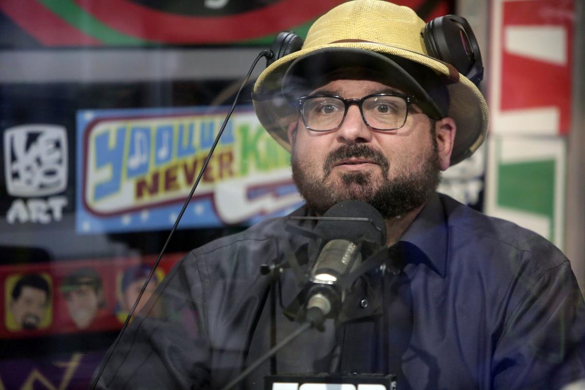 Miami Beach, Florida, December 18, 2018- Dan Le Batard in the ESPN studios at The Clevelander Hotel in South Beach during the Dan Le Batard Show with Stugotz.
