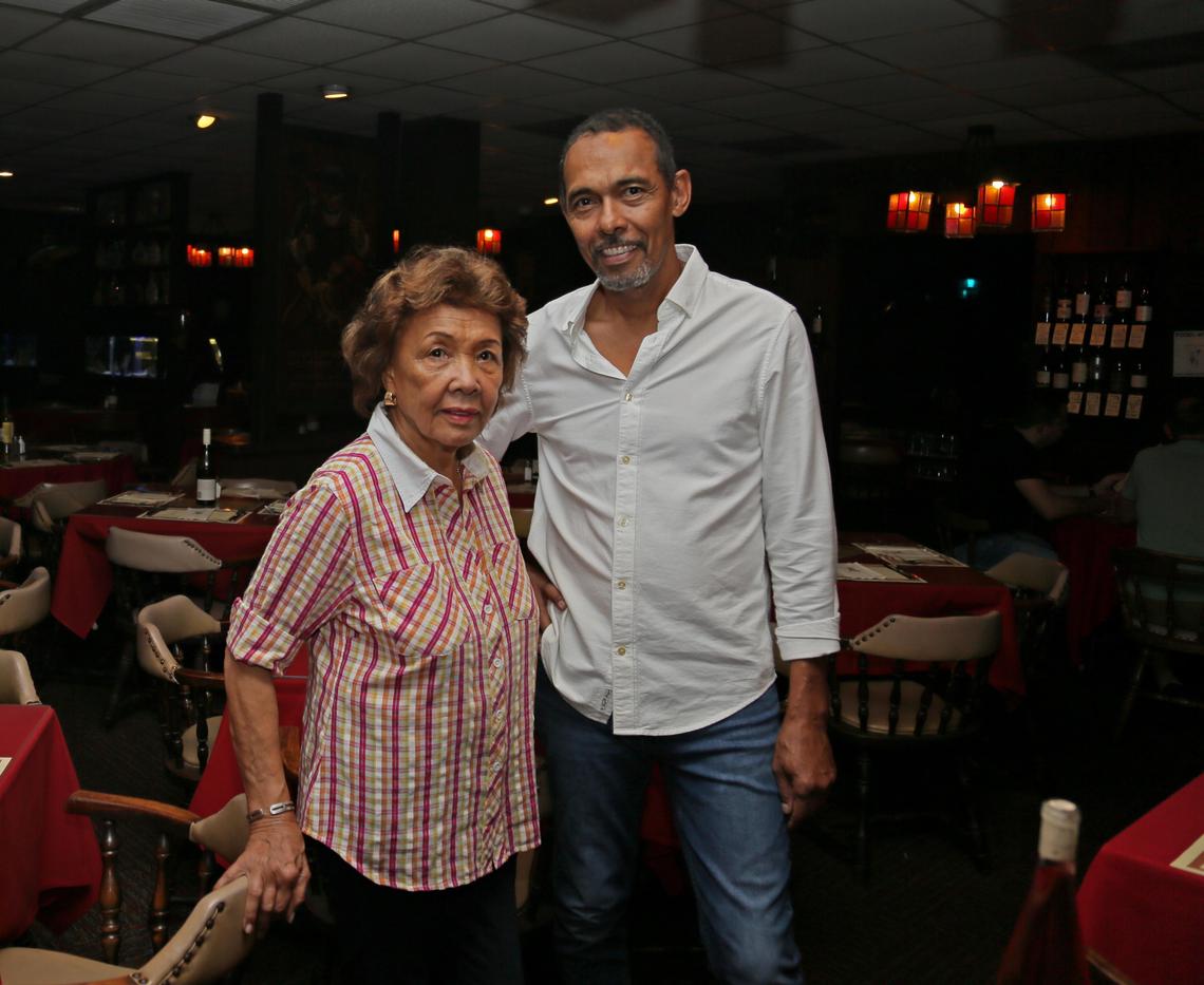 Captain’s Tavern restaurant co-owner Audrey Bowers and her son Dale Palomino now run the day-to-day at the seafood restaurant. ‘This is a meeting place for the people of Pinecrest,’ Palomino says.