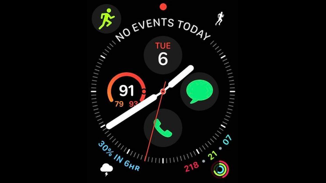 Our smart watches tell us the temperature these days and this one reads 91 degrees in the blazing afternoon in Kendall, Florida, on Sept. 6, 2022.