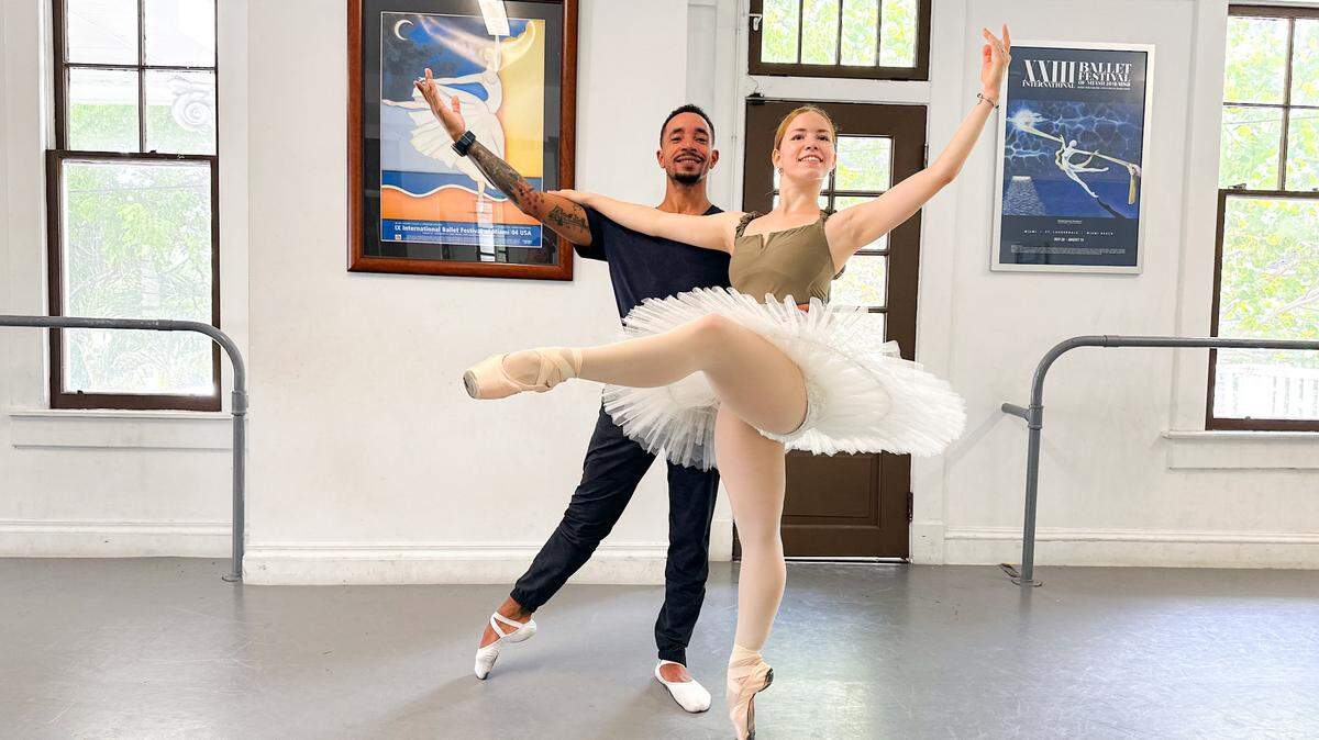 Guest dancers Ihosvany Rodriguez and Maria Luisa Marquez rehearse for the International Ballet Festival of Miami at Miami Hispanic Ballet’s historic building The Warner House. 