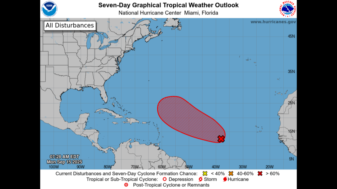 Increased chances of an Atlantic tropical wave becoming a tropical depression