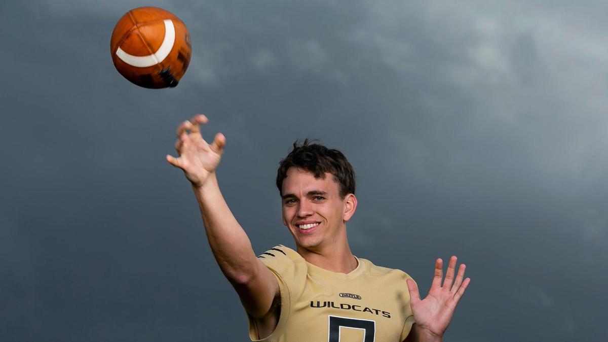 Broward Football Big School Offensive Player of the Year Collin Hurst, from Western High School, is photographed at Brian Piccolo Park in Hollywood, Florida on Tuesday, January 11, 2022.