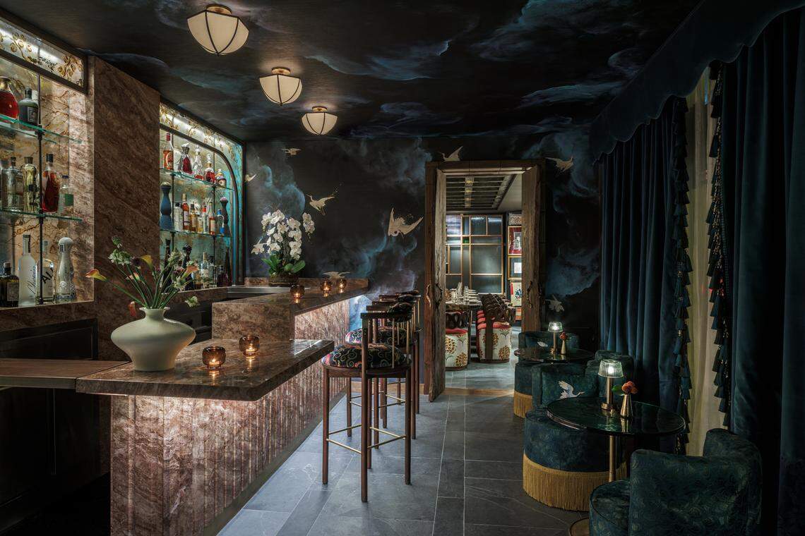 The lounge that’s part of the private Kyoto Room at Japón at The Setai.