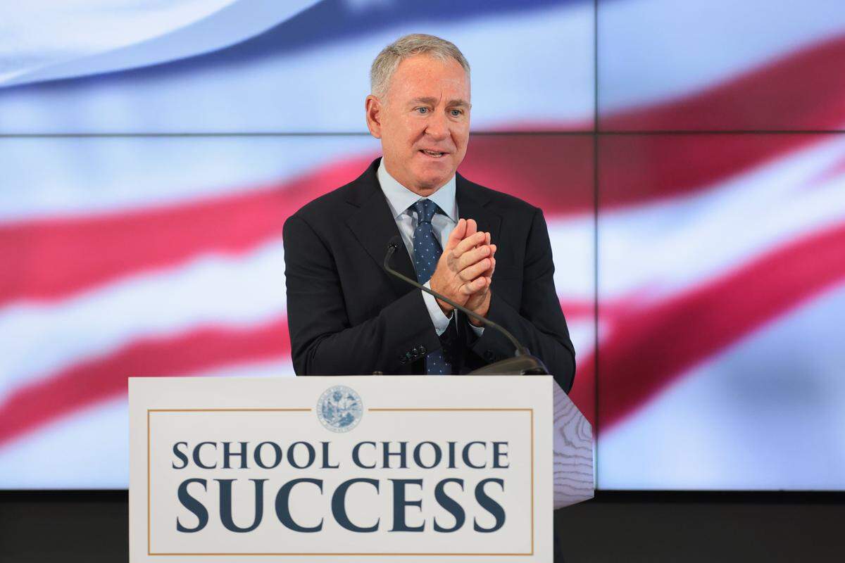 Citadel CEO Ken Griffin speaks after it was announced that the Success Academy Charter School conglomerate is coming to Florida during a press conference at Florida International University in Miami, Florida, Thursday, September 25, 2025.