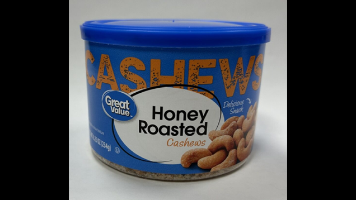 Walmart’s Great Value Honey Roasted Cashews, sold in 30 states and online, have been recalled.