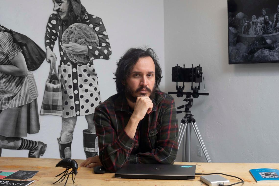 Artist Edison Peñafiel in his studio at Oolite Arts in South Beach.