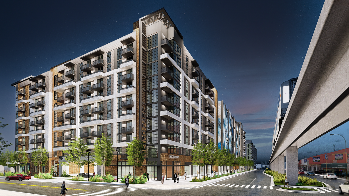 MG Developer Miami will build a 10-story apartment rental building near the Hialeah Tri-Rail/Metrorail Transfer Station. Above: A rendering of the project.
