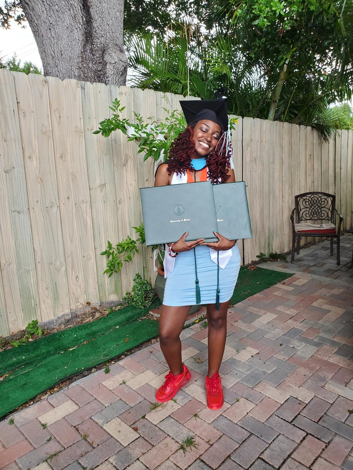Brittany Frizzelle graduates from University of Miami Law in 2020.