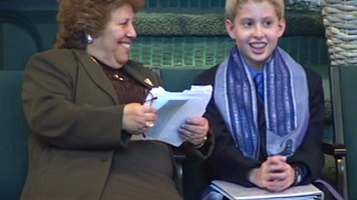 Shula Ben-David with Max Kirkpatrick at his Bar Mitzvah in 2004. 
