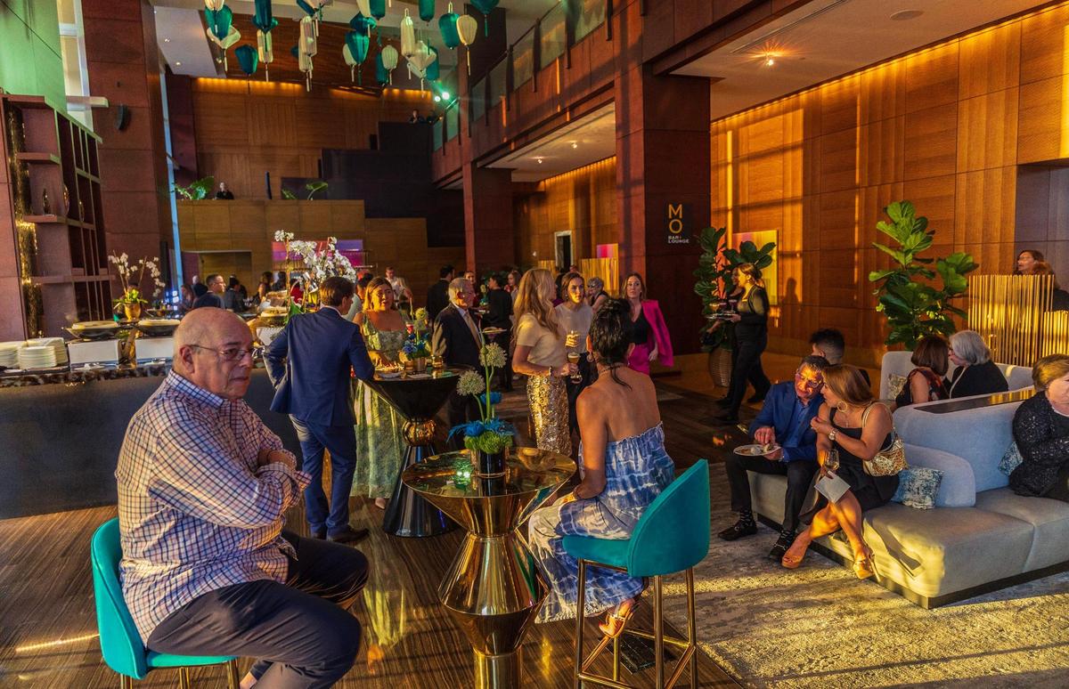 The lobby was hopping with gala-goers enjoying live performances and a preview of the future buildings on Thursday May 15, 2025.