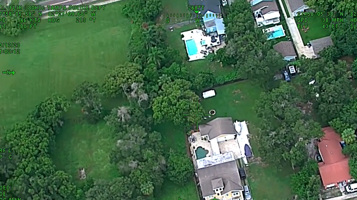 Tampa Police Department officers on the ground and in the air were able to track down a suspect who fled from a stolen car/Tampa Police