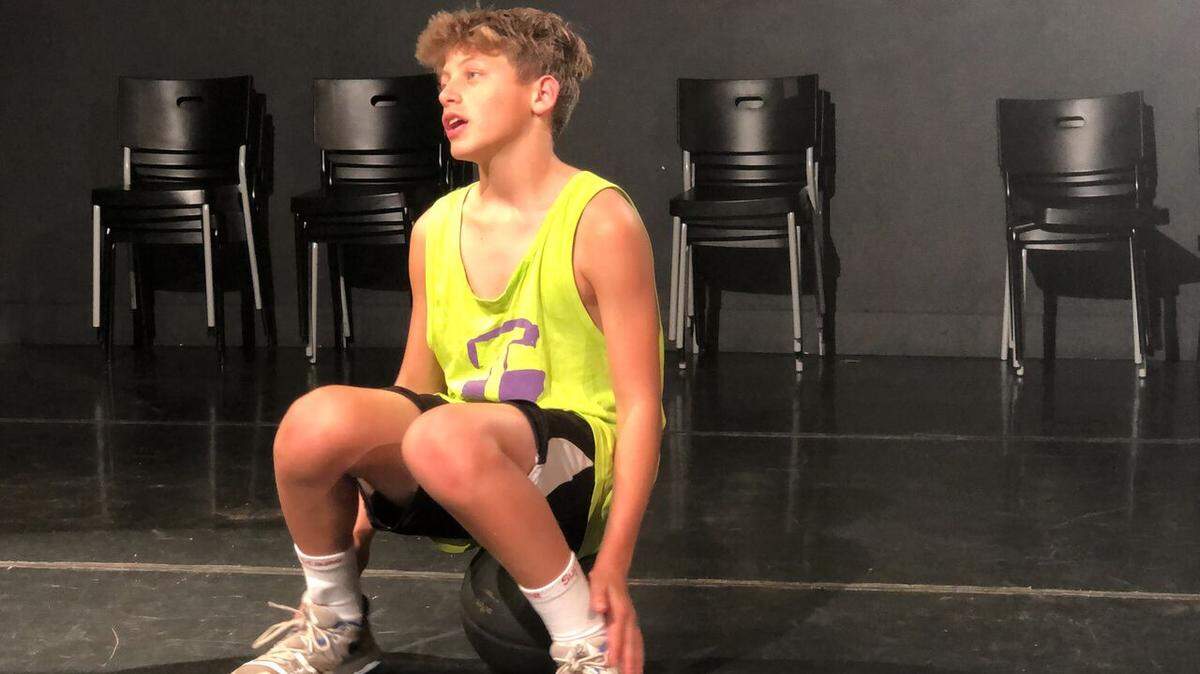 Nautilus Middle School basketball player Izzi LieberPerson takes a break from rehearsing for ‘Dov,’ which plays Feb. 7 and 8 at MDC Live Arts Lab at Miami Dade College in downtown Miami.