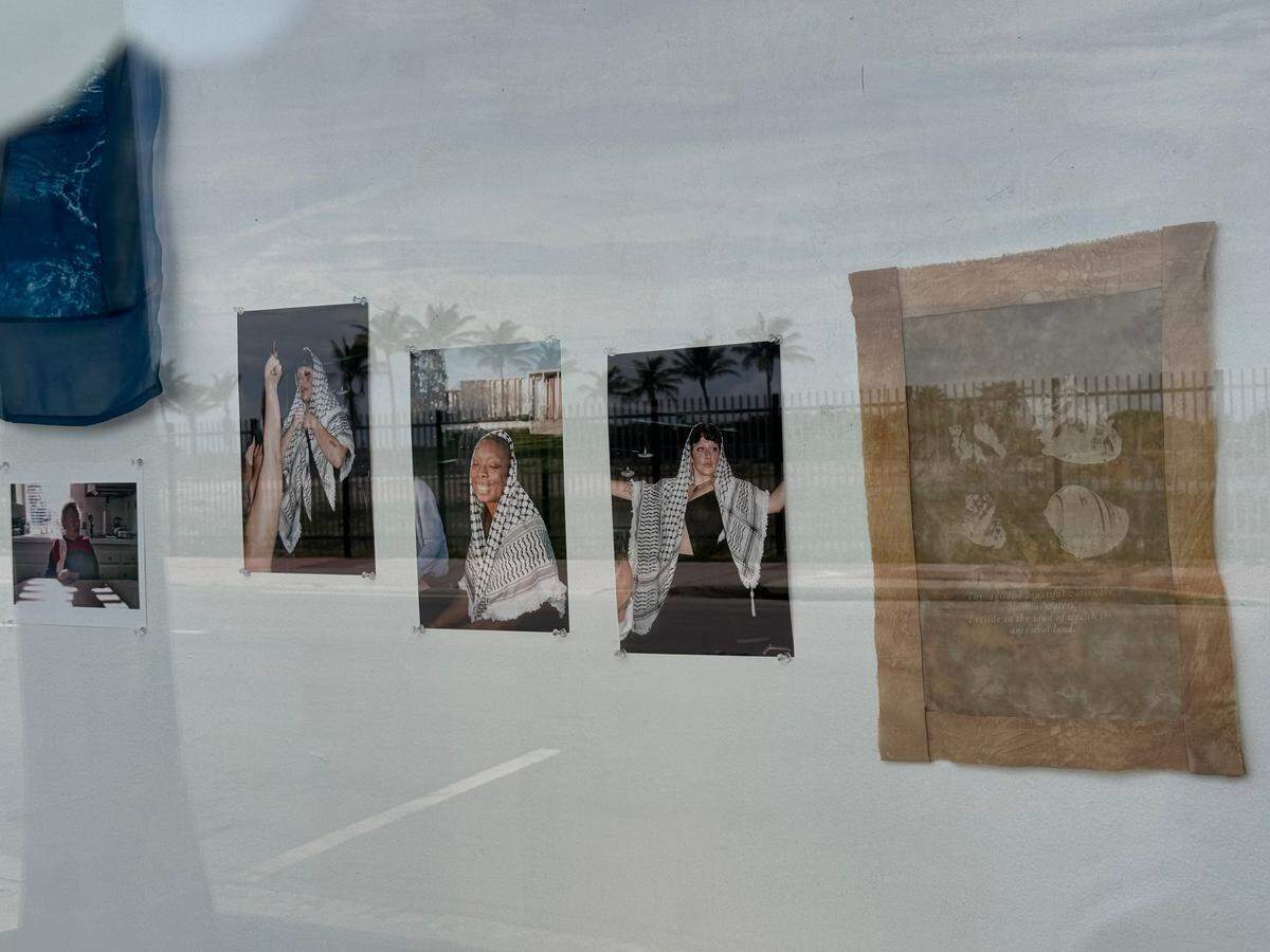 A group of South Florida artists quietly added pro-Palestinian artwork to an art exhibition at a Miami Beach Walgreens to protest nonprofit Oolite Arts.