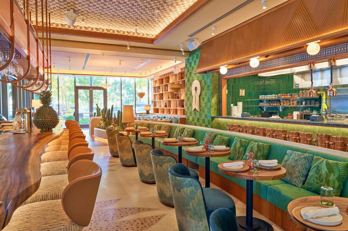 Bar seating at the new KoKo’s Mexican restaurant in Coconut Grove.