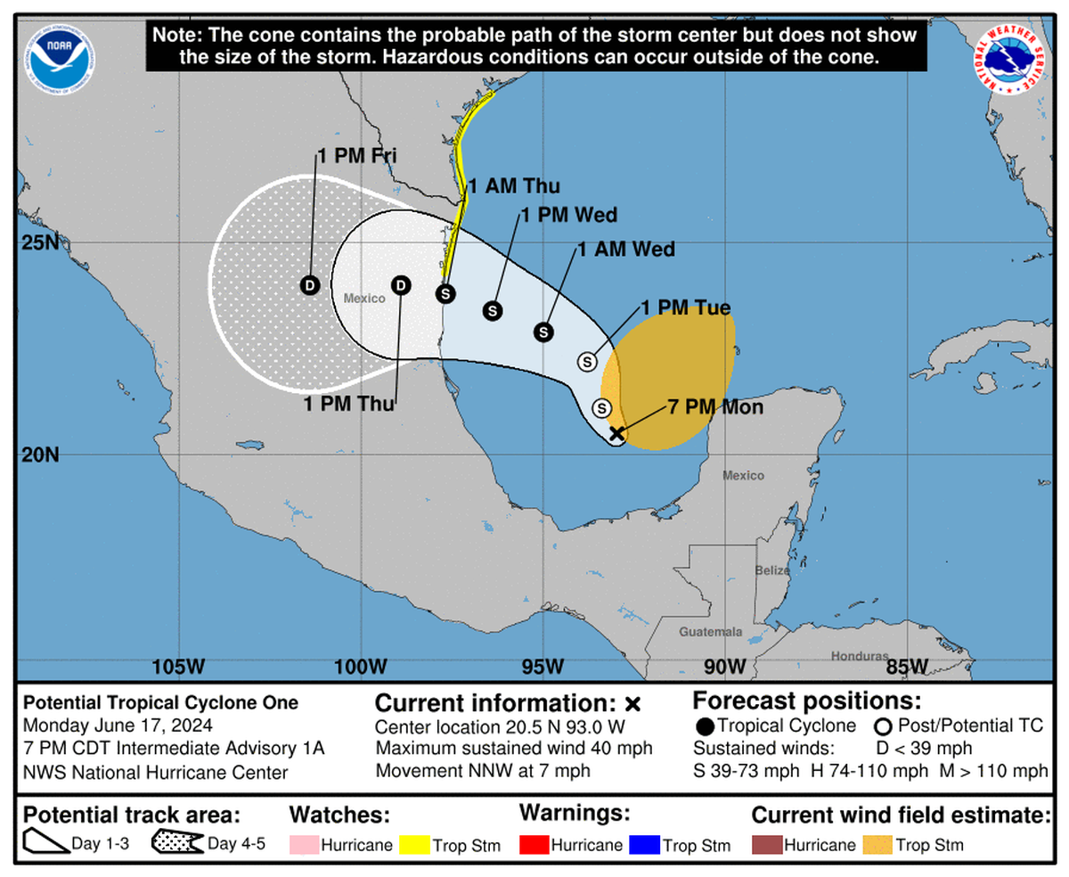 The NHC is tracking a potential tropical cyclone, which could become Tropical Storm Alberto later this week.