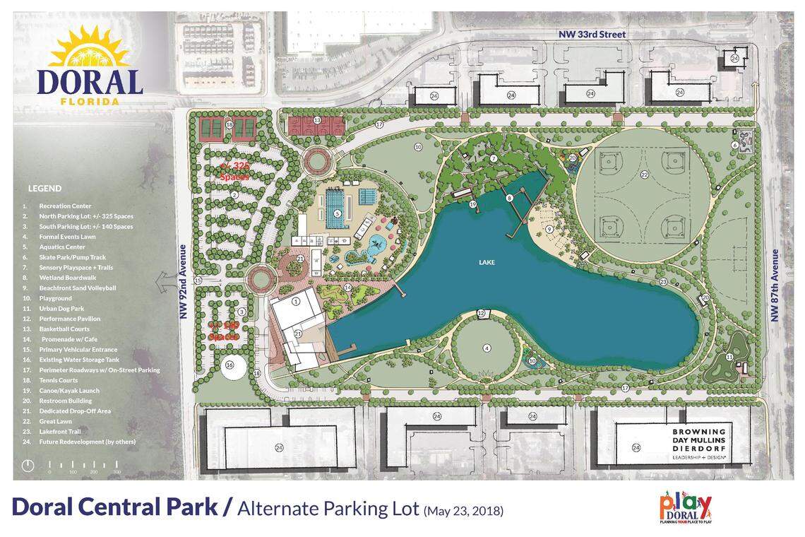 A rendering shows the proposed changes at Doral Central Park.