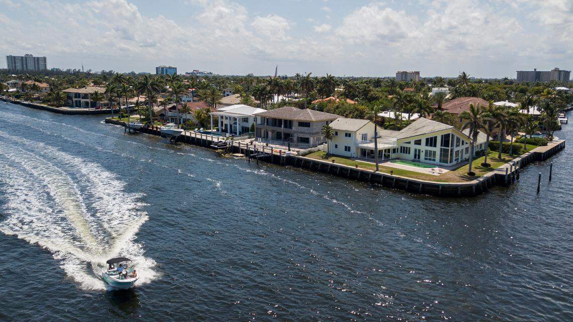 The federal government announced this week it would back mortgages just over $1 million in the priciest counties in the country. Florida didn’t make the cut. Above: Aerial view of houses off Lake Santa Barbara in Pompano Beach, Florida on Monday, April 26, 2021.