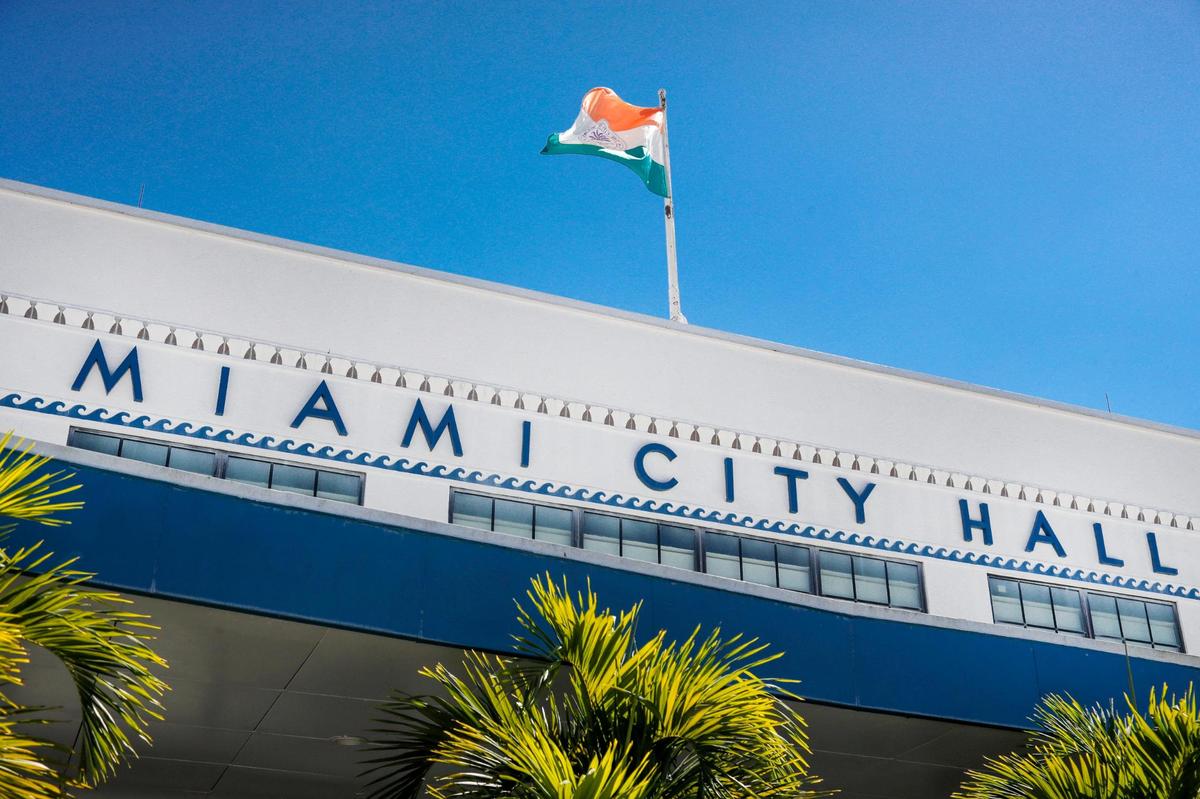 The Miami City Hall building in Coconut Grove, Florida, on Monday, Feb. 27, 2023.