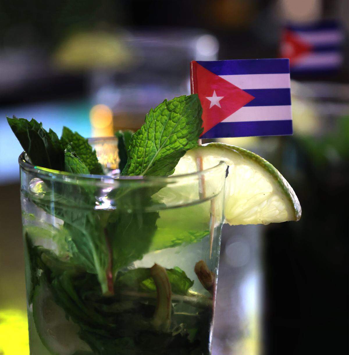O. Gino Santos, president of Premium Blend, started a spirits business for beer and wine licensed restaurants and bars that can be used to make cocktail drinks like mojitos and other mixed drink cocktails. Pictured is a mojito made with Premium Blend.