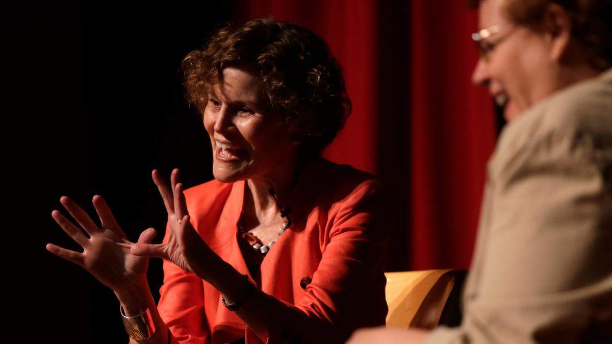 Author Judy Blume, left, is interviewed during the 2013 Printers Row Lit Fest in Chicago.