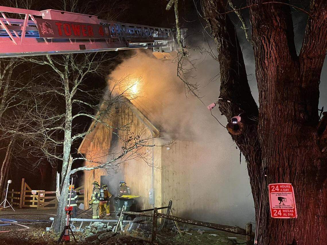 Fire at The Conjuring House barn.