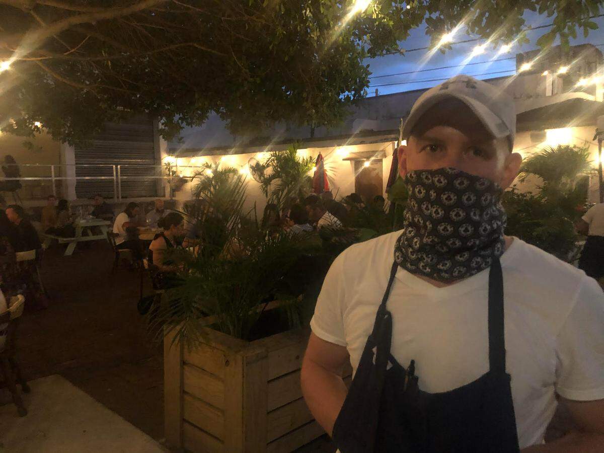 Carey Hynes, chef at downtown Miami’s Jaguar Sun at the Local’s Only Dinner during the South Beach Wine & Food Festival.
