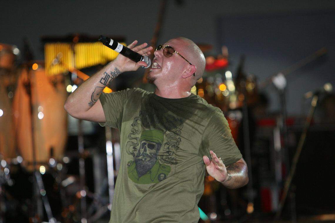 Pitbull performs in 2007 at Bayfront Park in Miami.