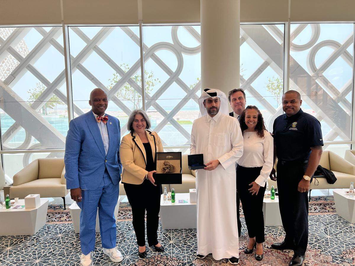 Miami-Dade Mayor Daniella Levine Cava, second from left, led a joint delegation of county and Miami official holders to Qatar, a trip paid for by the Qatari government.