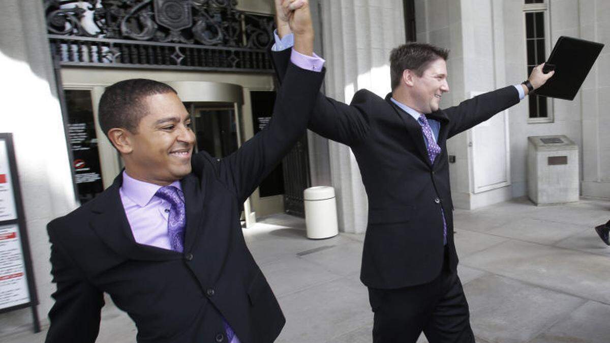 In 2015, Jeff, left, and Todd Delmay celebrate their marriage in Miami-Dade County.