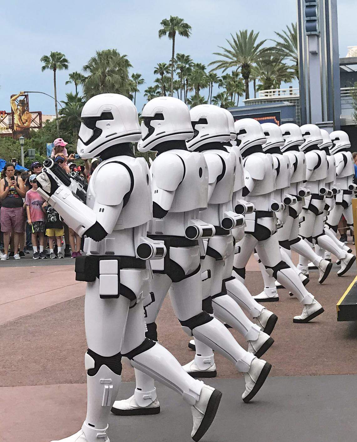 A show of strength by Imperial Stormtroopers at Disney’s Hollywood Studios is part of the Star Wars entertainment.