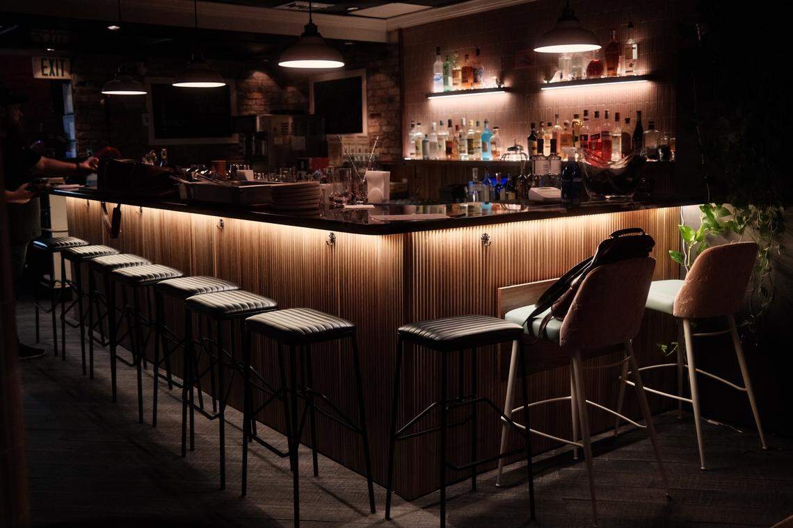 The bar at Stormy Monday in Miami Beach.