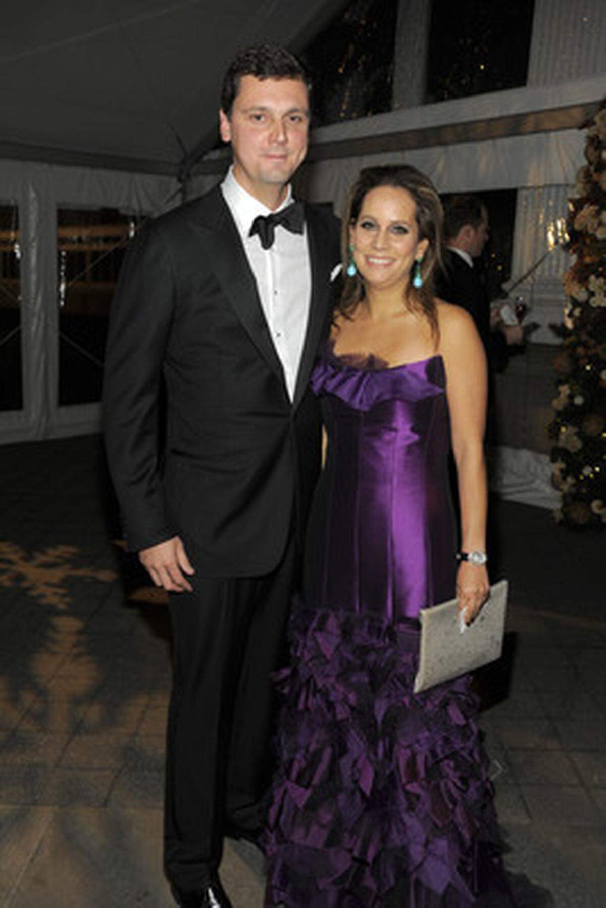 Luis Oberto Jr. is pictured with his wife, Maria Graciela Oberto, at the Winter Wonderland Ball at the New York Botanical Garden, December 2011.