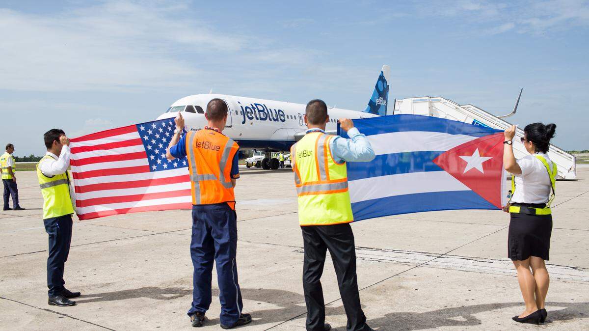 This was JetBlue’s first regularly scheduled commercial flight to Cuba on Aug. 31, 2016. In November, the airline will add the first non-stop service from Boston to Havana and an additional Fort Lauderdale-Havana route.