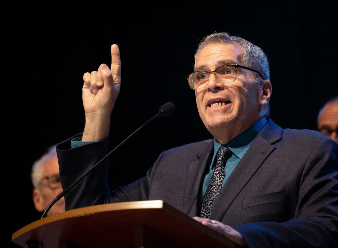Public Defender Carlos Martinez speaks during a 2024 appearance at Barry University. Last week, he he announced the formation of a work group of legal system leaders to study deadly use of force by police when they confront people with mental illness.