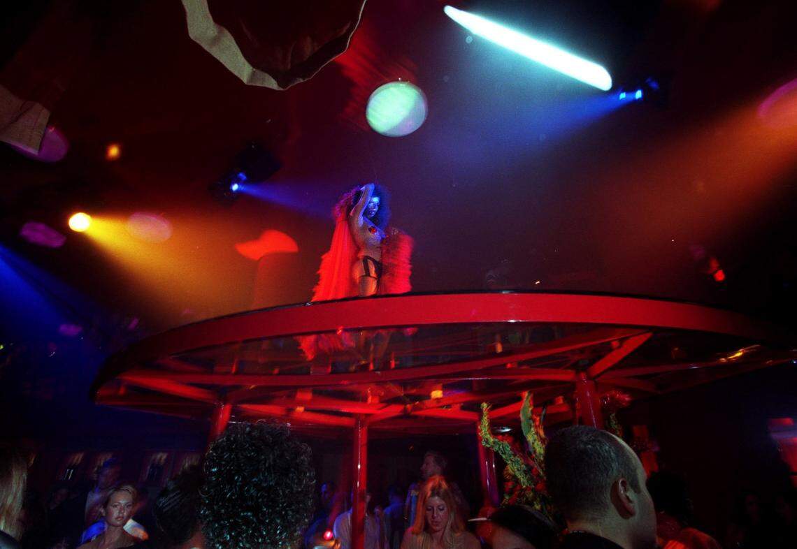 In 2001, opening night at the newest South Beach nightspot, Kiss, on Lincoln Road.