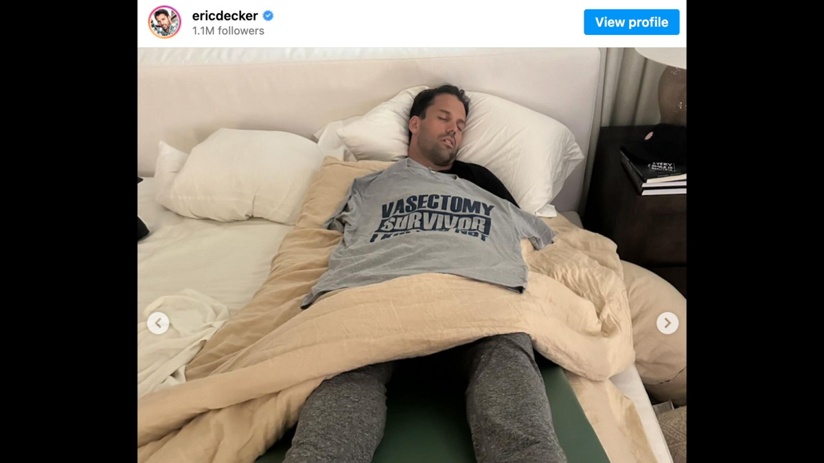 Retired NFL star Eric Decker is talking about his recovery process after welcoming fourth child.