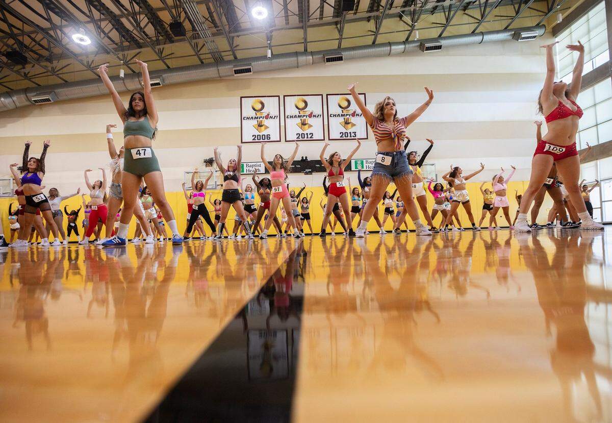 Hundreds of dancers from all over the country audition to become part of the HEAT Dancers crew for next season at Kaseya Center, Miami, FL on Sunday July 28th., 2024.