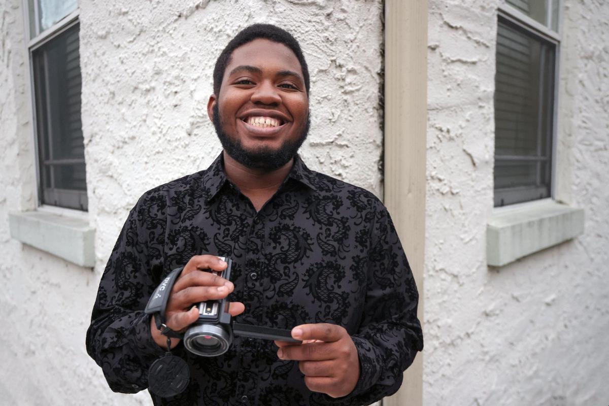 Chris Delimond, 20, lives in an apartment through Casa Valentina, an organization that helps youths who are housing insecure find stable housing and teaches them life skills. He’s pursuing his associate degree at Miami Dade College as a film student.